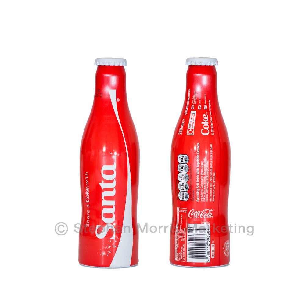 Coca-Cola UK Aluminium 'Santa' Bottle - 2013